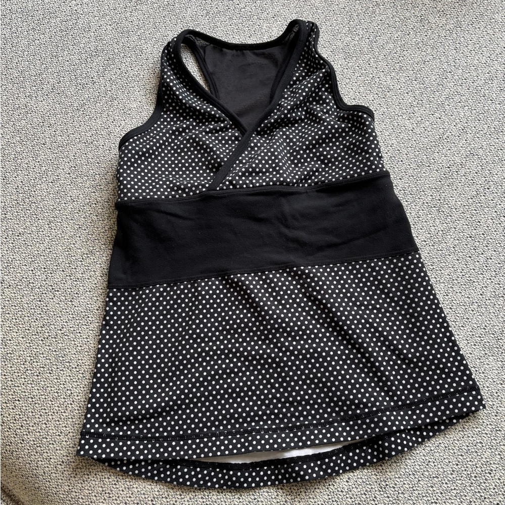 Lululemon Athletica Black and White Polka Dot Tank Top